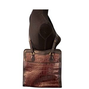 Brahmin Crocodile leather embossed shoulder bag